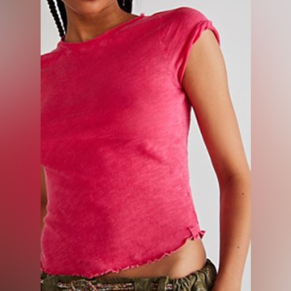 Free People We The Free Be My Babe Tee Size Small in Strawberry Spritz
